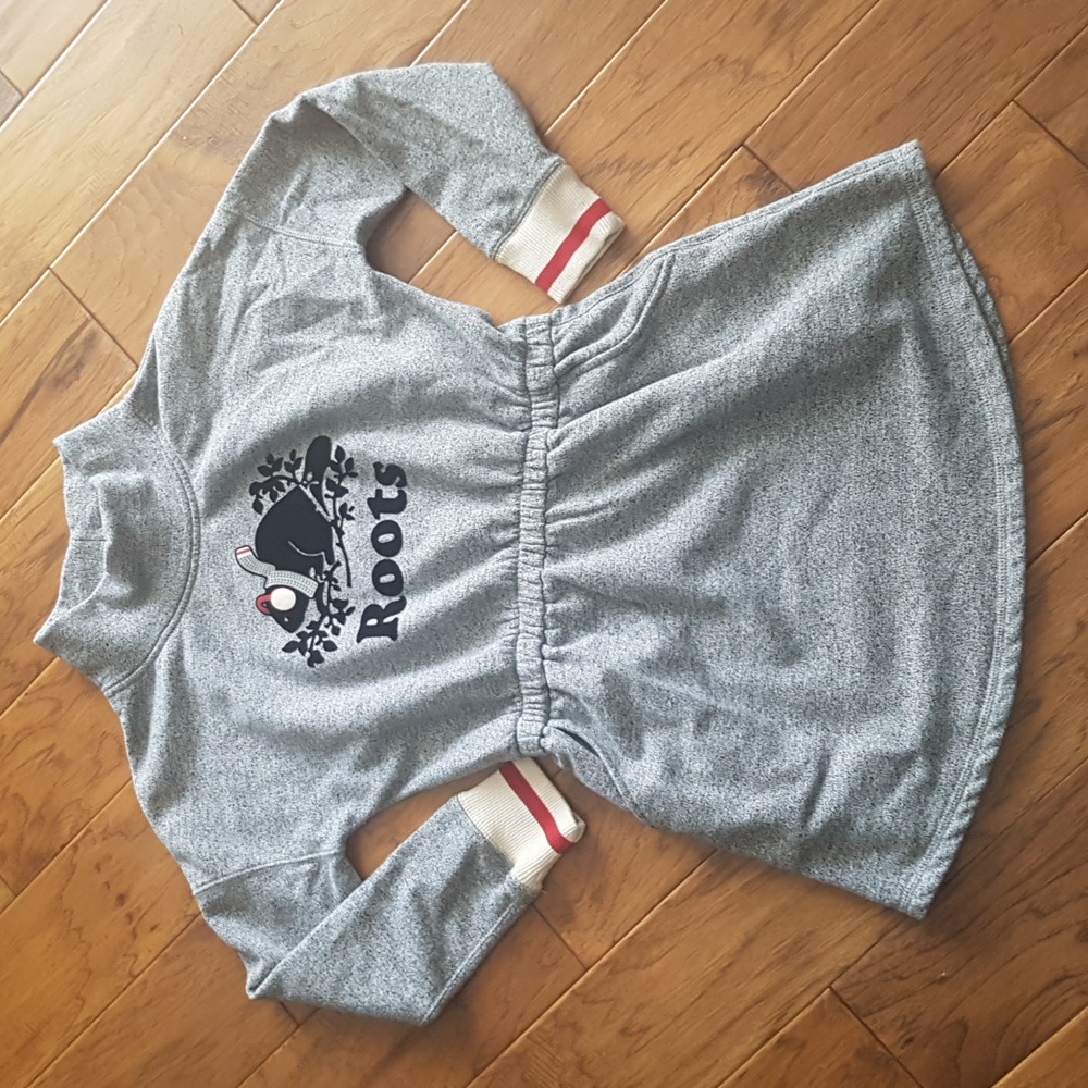 Roots Kids Winter Salt & Pepper Fleece Girls High Neck Dress Size XL (11-12 yrs)